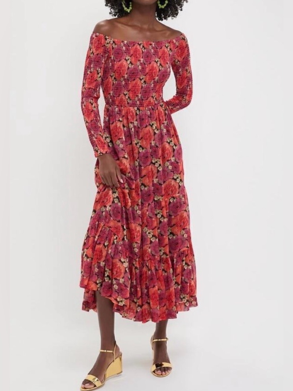 NEW Tuckernuck Pomander Place Joni Dress / Tiered Maxi Dress, Pink / Purple, XXL